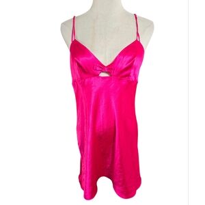Victoria's Secret Fuchsia Hot Pink Satin Slip Dress